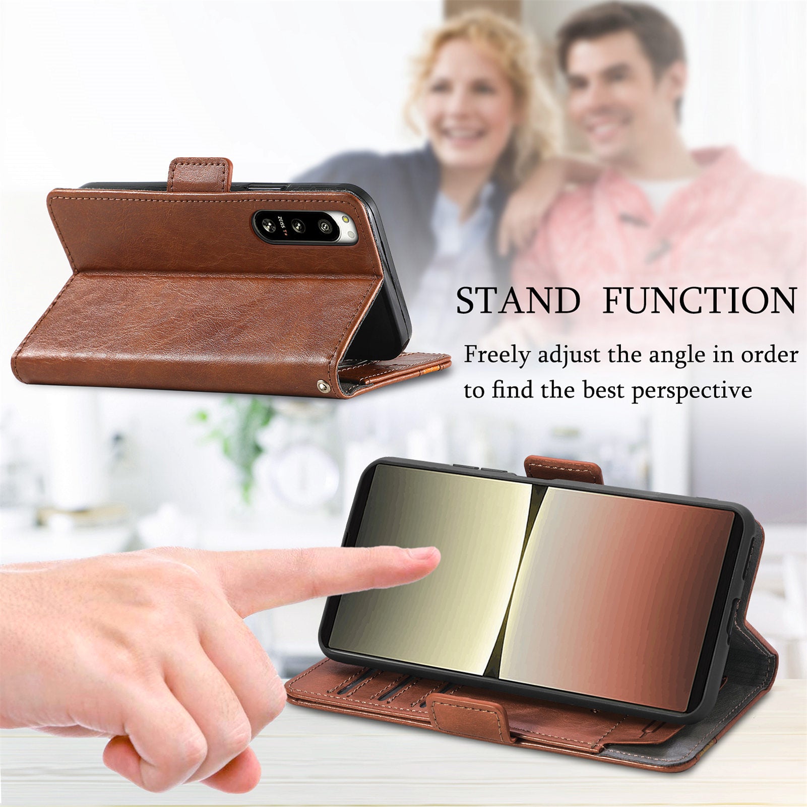 CASENEO 002 Series Anti-scratch Phone Cover for Sony Xperia 5 IV 5G Business Splicing Style RFID Blocking PU Leather TPU Phone Case Flip Wallet Stand CASENEO 002 Series Anti-scratch Phone Cover for Sony Xperia 5 IV 5G Business Splicing Style RFID Blocking PU Leather TPU Phone Case Flip Wallet Stand